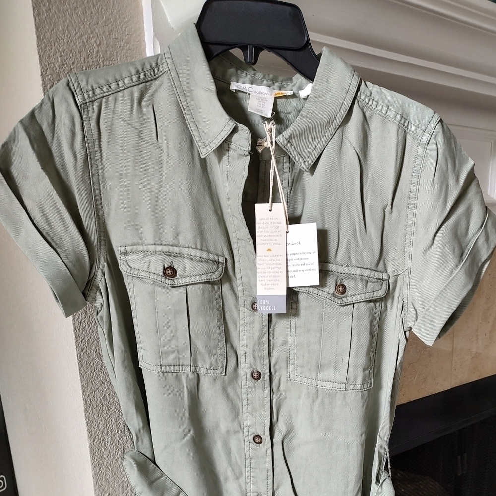 C&C CALIFORNIA Pigment Dye Shirt Dress - Picture 5 of 5